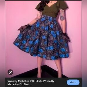 NWT!! Vixen Blue Spiderweb Skirt